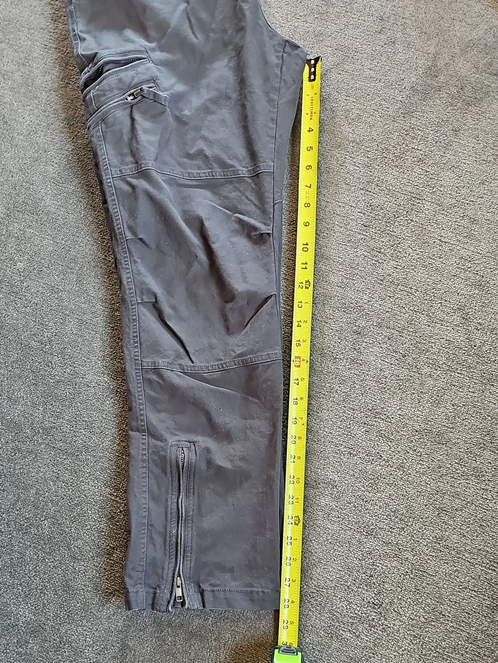 Men's Dark Grey Utility Cargo Pants - Size 34